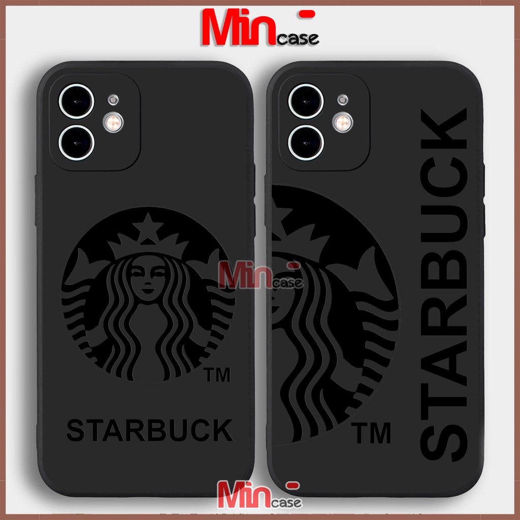 Ốp lưng iPhone starbucks cạnh viền vuông silicon mềm dẻo cho iphone 6/6s/7/8/X/XS/XR/11/12/13 Pro Plus Max dễ thương
