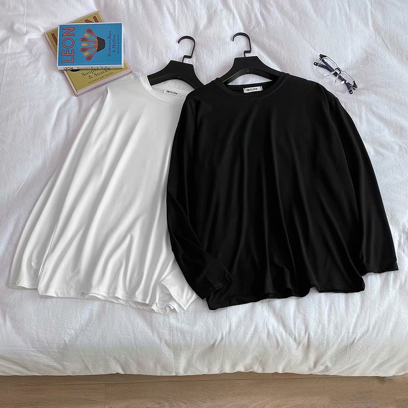 Áo thun tay dài màu sắc đơn giản dành cho nam và nữ