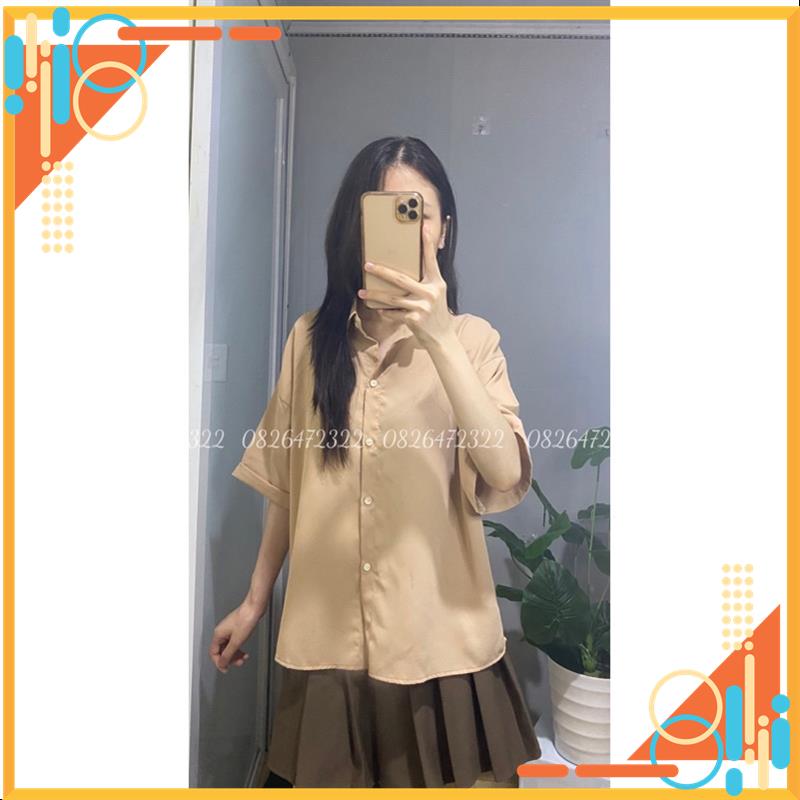 Áo sơ mi cổ đức, áo sơ mi ngắn tay, Áo sơ mi tơ lụa mềm mát chất xịn 4 màu MSP16844 | BigBuy360 - bigbuy360.vn