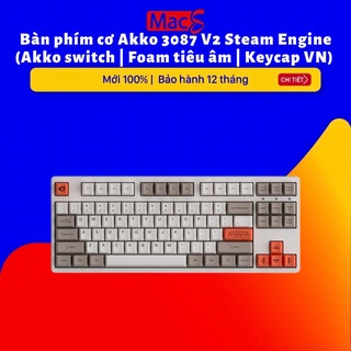 Bàn phím cơ AKKO 3087 v2 Steam Engine (Akko switch v2 / Foam tiêu âm / Keycap Việt Nam)