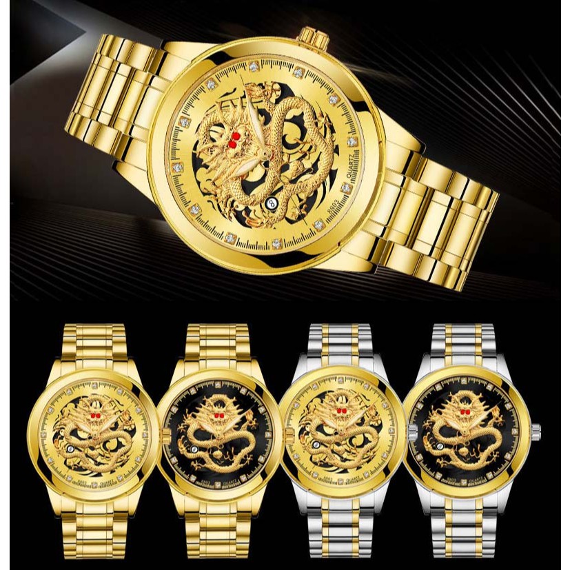 Đồng hồ nam BOSCK R01 mặt rồng quyền quý, kim dạ quang | BigBuy360 - bigbuy360.vn