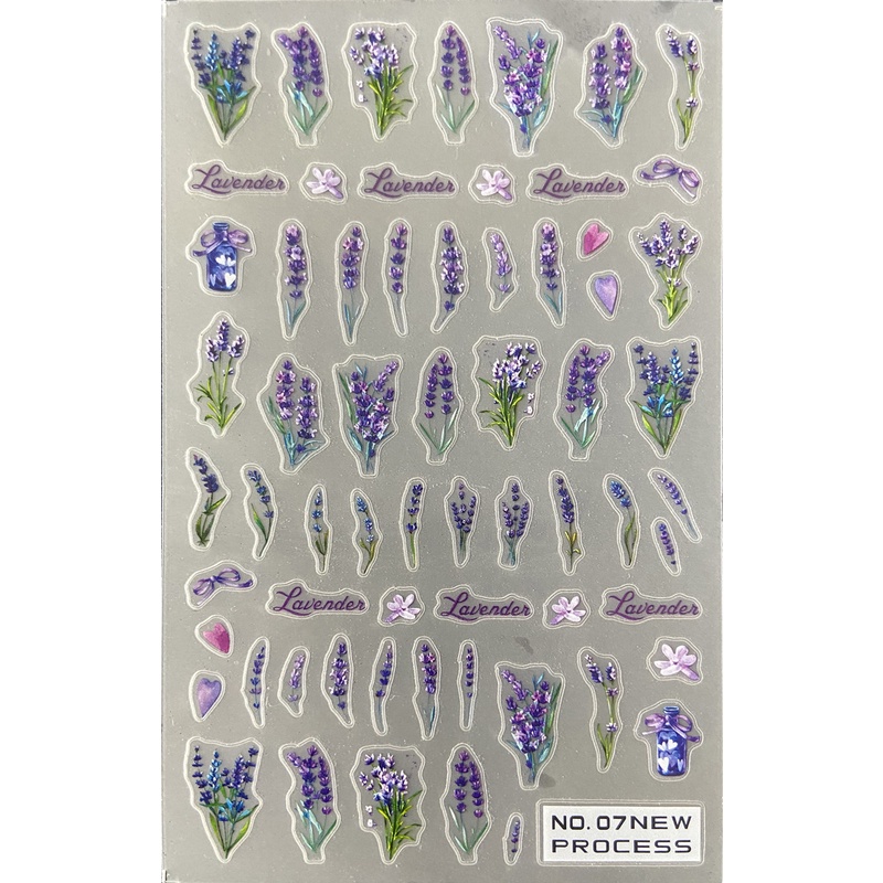 Miếng Dán Móng Tay Trong Suốt Họa Tiết Hoa 5dq