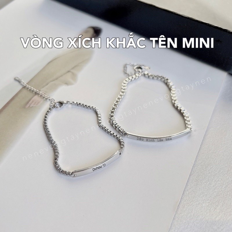 Lắc tay đôi KHẮC TÊN dây mini cho nam nữ - ẢNH THẬT