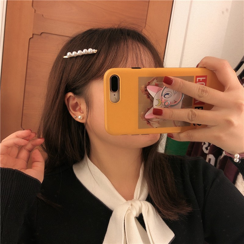 Set 3 Kẹp Tóc Kim Loại Đính Ngọc Trai Giả Thời Trang Cho Nữ