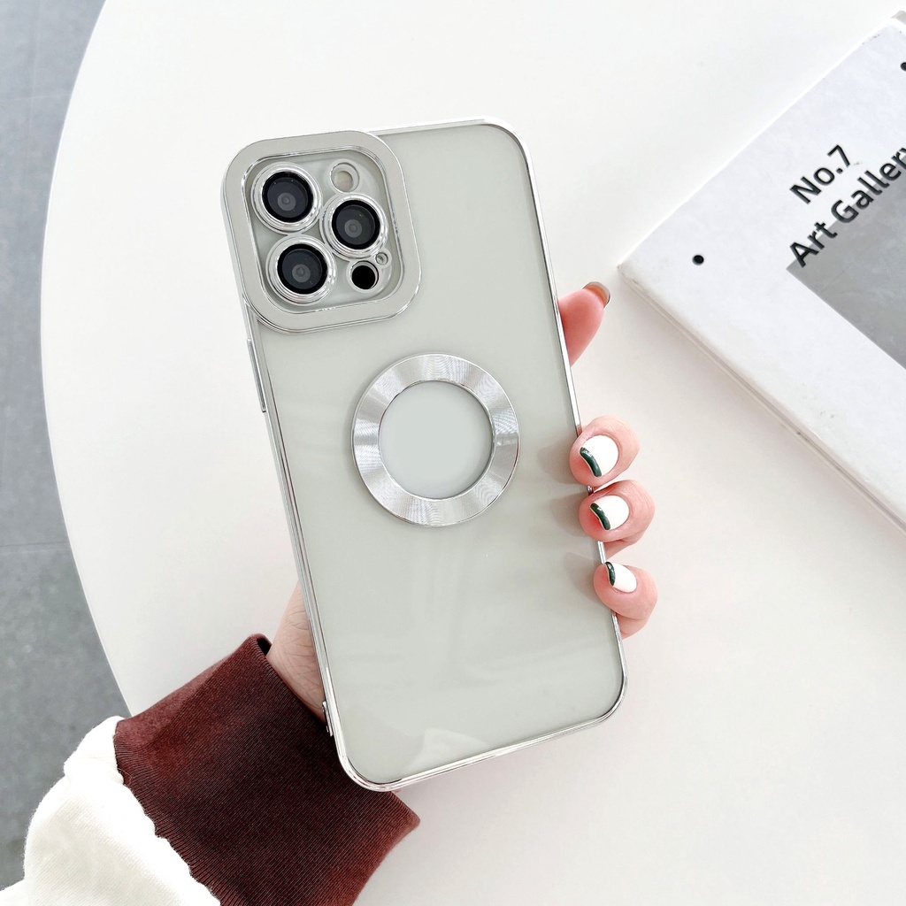 Ốp Lưng điện thoại iphone hở táo viền vuông mạ màu kính bảo về camera cho ip 7plus 8plus X Xsmax 11 12 13 14 pro max | BigBuy360 - bigbuy360.vn