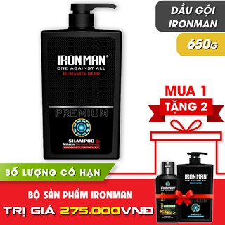 Dầu gội hương nước hoa nam Humanity Hero 650g Tặng sữa tắm nhiệt Ironman Encounter 650g và dung dịch vệ sinh nam t