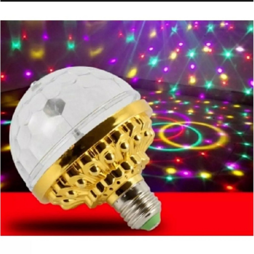 Đèn LED Vũ Trường Xoay 7 Màu Cảm Ứng Nhạc nhiều Màu Sắc, bóng đèn led trụ,Tặng kèm chuôi đèn