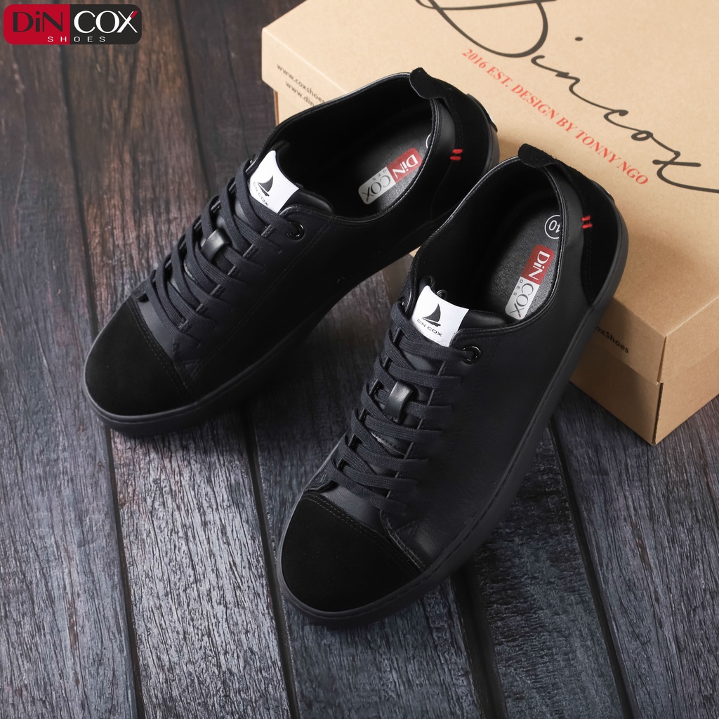 Giày Sneaker Da Nam DINCOX C17 Cách Điệu, Nhã Nhặn Full/Black