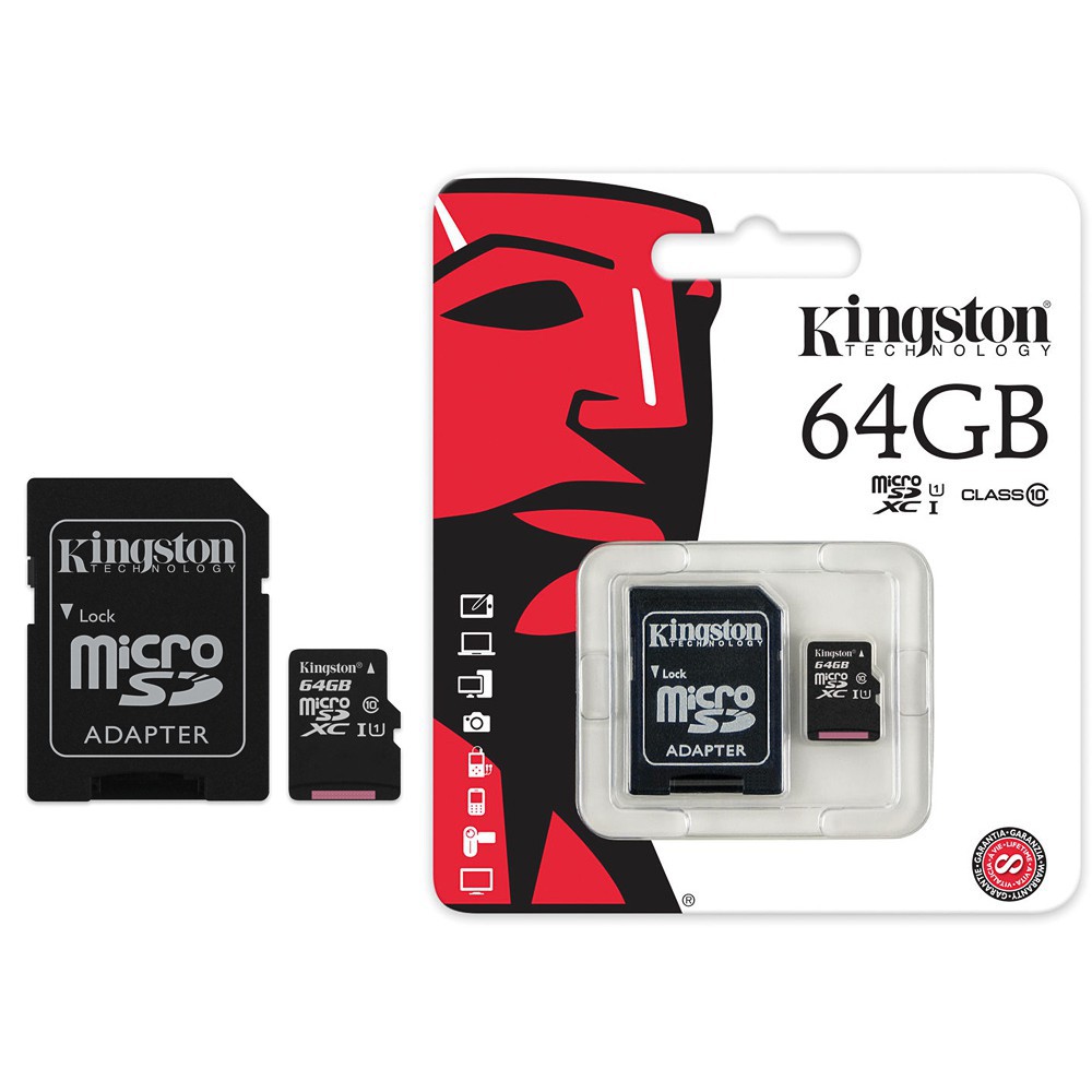 Thẻ Nhớ Micro SDXC Kingston 64GB Class 10 tốc độ đọc 100mbs (Tem FPT/SPC) - BH 5 năm 1 đổi 1