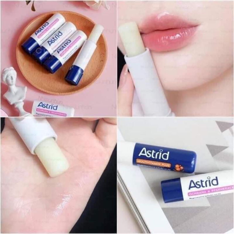 Son Dưỡng Môi Astrid Son Bóng Mỡ Hươu Tẩy Tế Bào Da Chết Môi Không Màu Cấp Ẩm