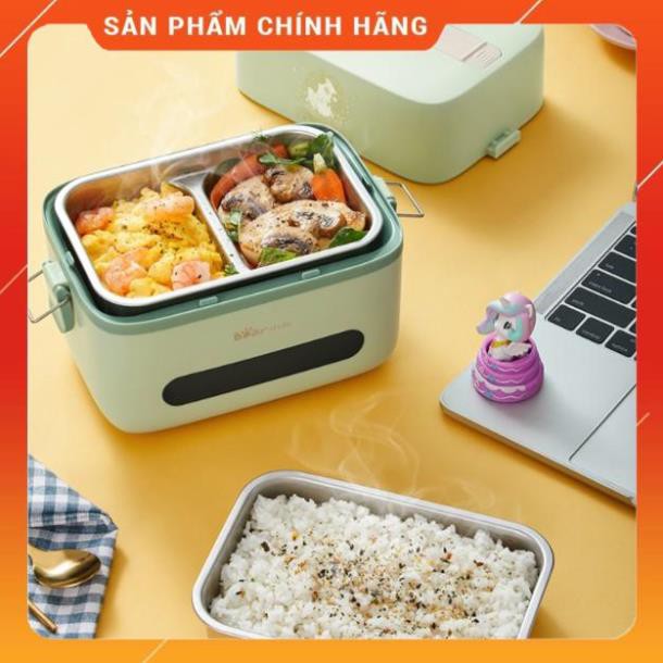 [Freeship] Hộp cơm cắm điện Bear DFH-B12K5, 2 tầng 3 ngăn, sử dụng inox cao cấp 304