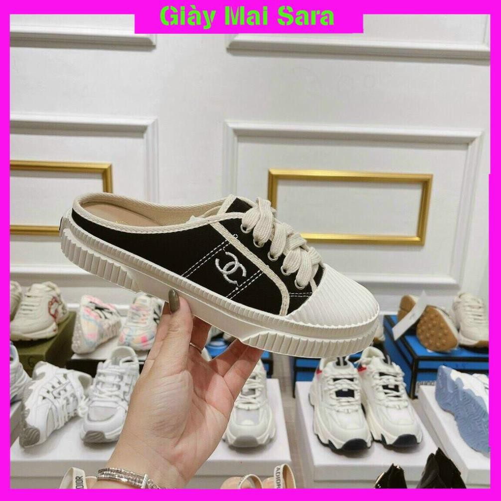 Giày thể thao Sneaker, giày sục CHANEL đen trắng SIÊU HOT SIÊU CUTE full size 35->39. | BigBuy360 - bigbuy360.vn