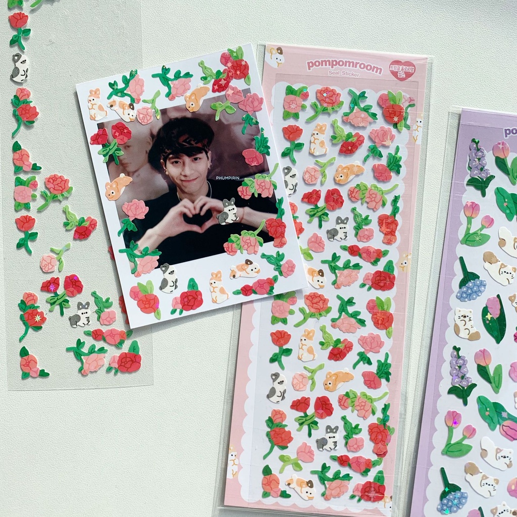 Sticker Dán Trang Trí Hình Động Vật Dễ Thương Lấp Lánh