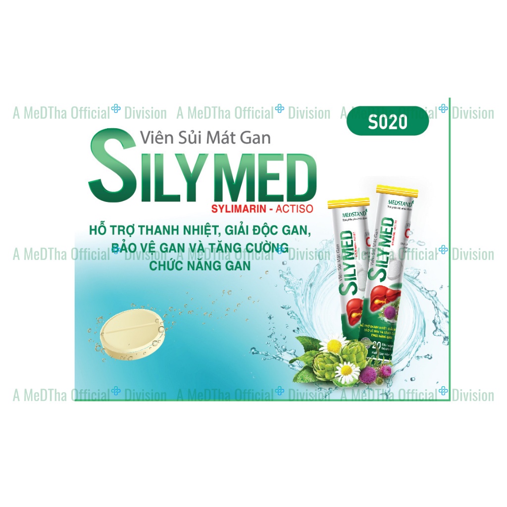 Viên sủi mát gan Silymed hỗ trợ thanh nhiệt, giải độc, bảo vệ gan và tăng cường chức năng gan  - Tuýp 20 viên