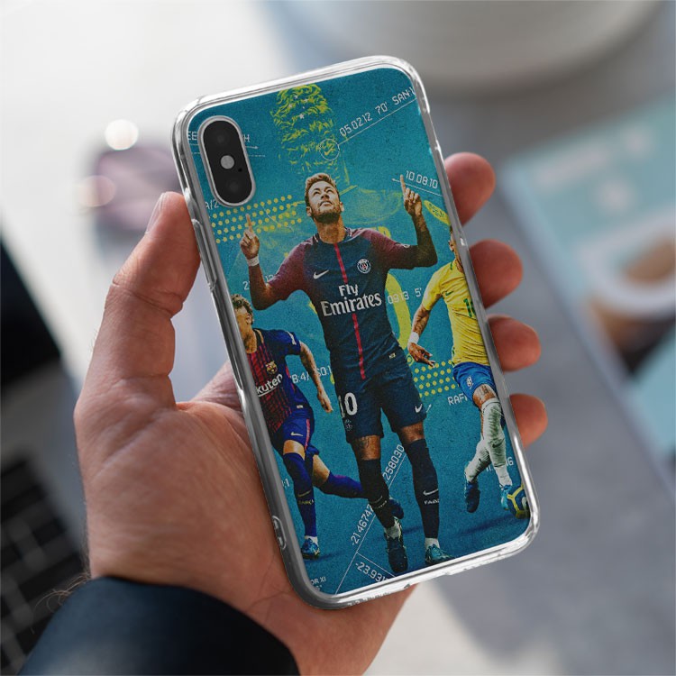 Vỏ IP cậu thủ neymar ốp ĐT cậu thủ neymar nền xanh ghi chữ độc lạ dành cho Iphone 5 đến 12 promax FOO20210197