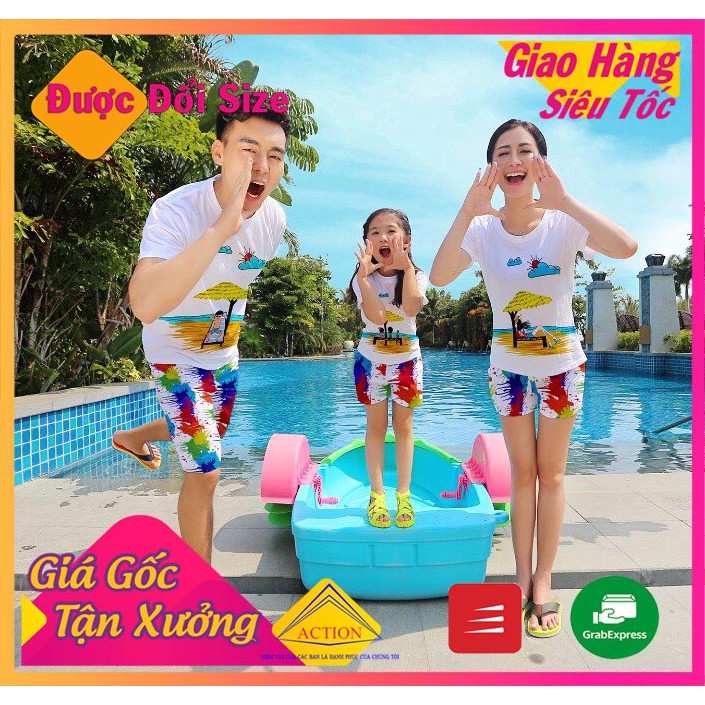 Bộ đồ đi biển gia đình Summer Cao cấp mã GD02 Bin Action
