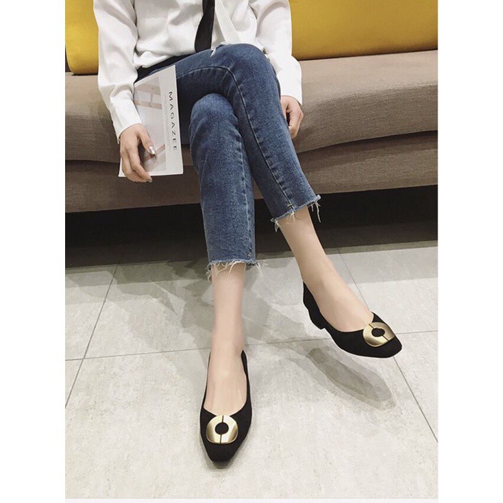Giày Búp Bê . Da Lộn Khoá Tròn 23392_150852