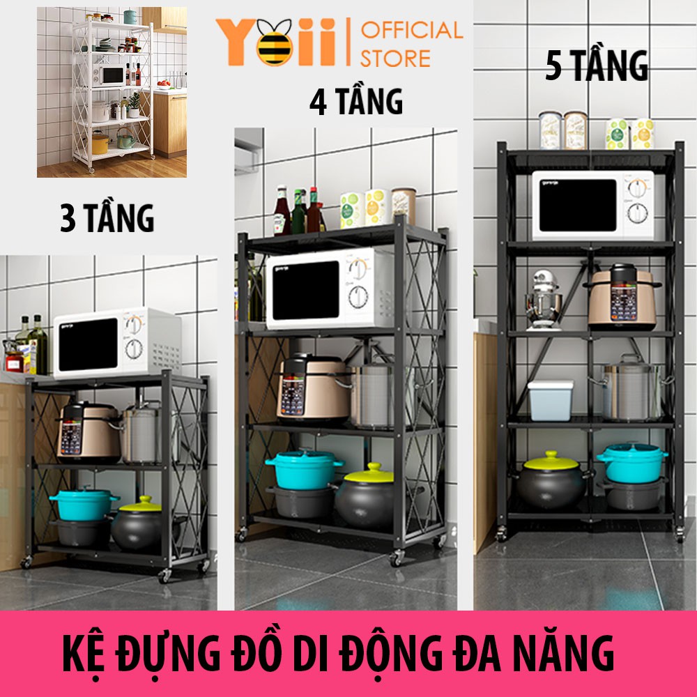 Kệ để đồ đa năng gấp gọn tiện lợi cho nhà bếp, phòng ăn, phòng tắm, phòng ngủ - loại 3,4,5 tầng