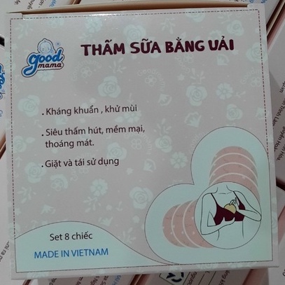 (Chuyên sỉ)Hộp 8 miếng thấm sữa giặt được Goodmama