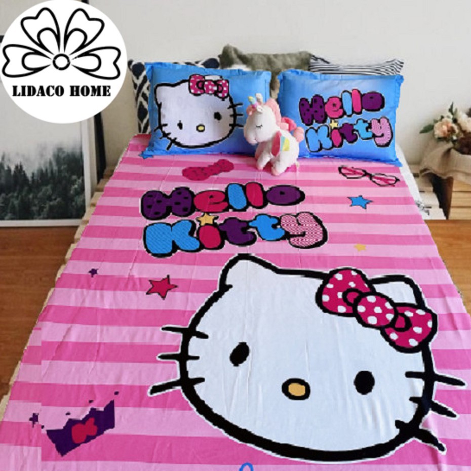 Bộ Ga Gối Cotton Tina LIDACO cho bé - Hello Kitty