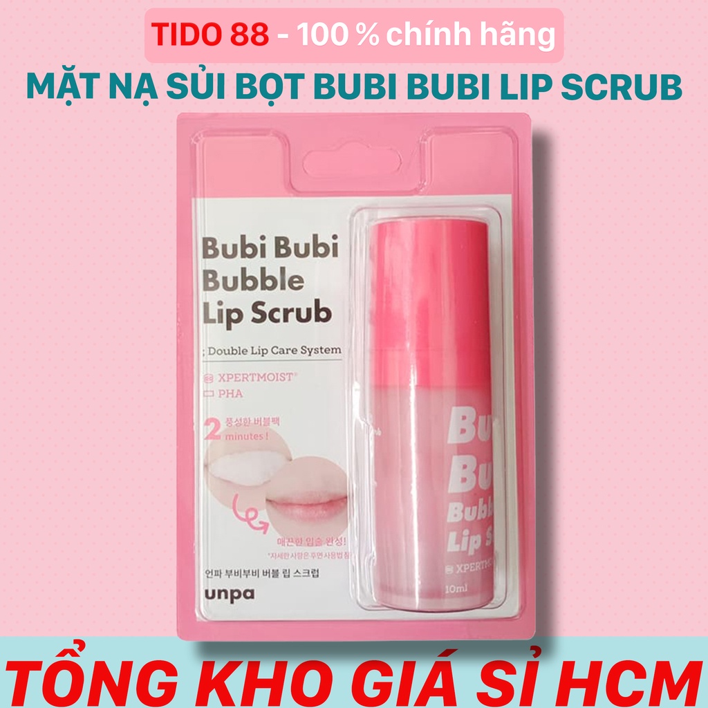 Gel tẩy da chết môi Unpa Bubi Bubi Lip, gel sủi cực lành tính, siêu mềm môi 10ml NPP Tido88