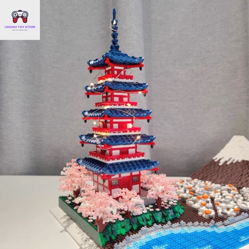 Đồ chơi lắp ráp Legogi NÚI PHÚ SĨ SAKURA NHẬT BẢN 6500 mảnh mô hình lắp ghép ZRK 7829