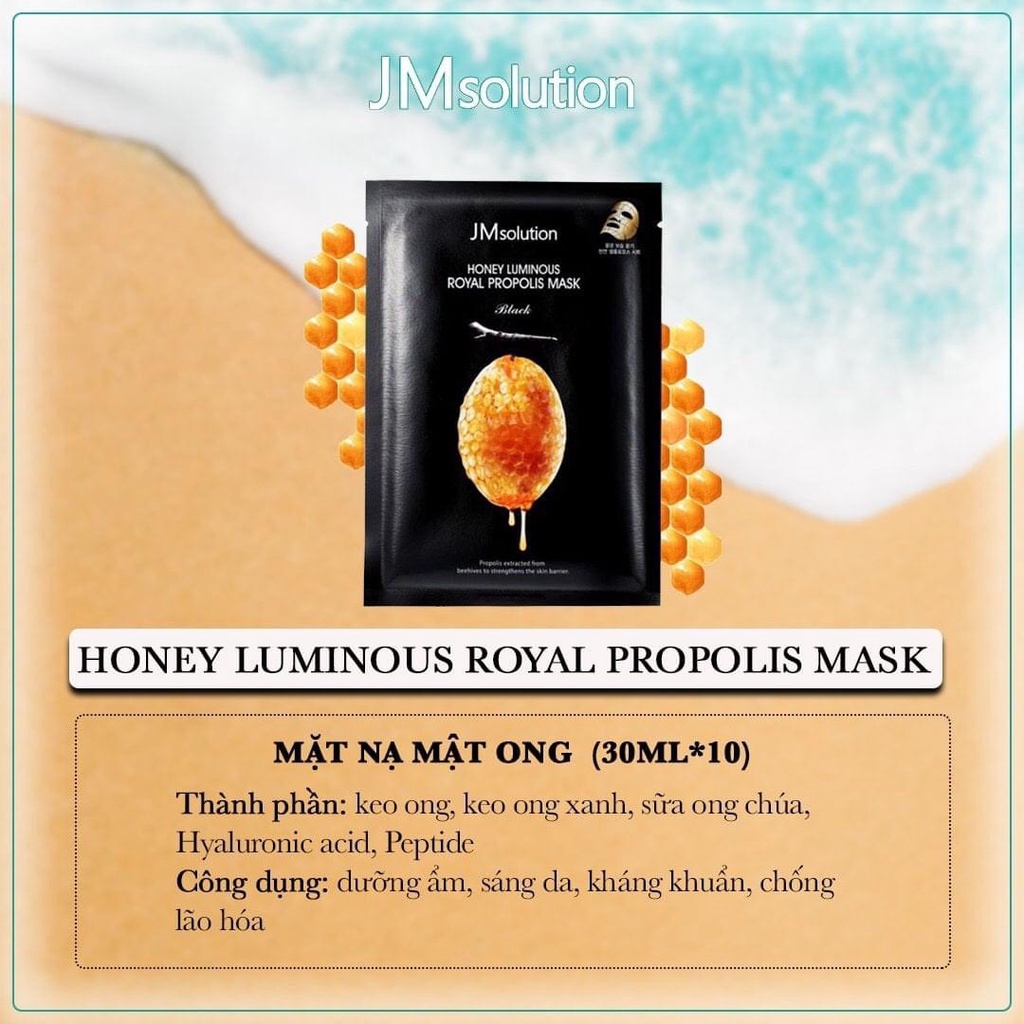 Hộp 10 Mặt Nạ Chăm Sóc Da Toàn Diện Giúp Cấp Ẩm, Dưỡng Trắng, Phục Hồi Da JM solution Mask 30ml x 10