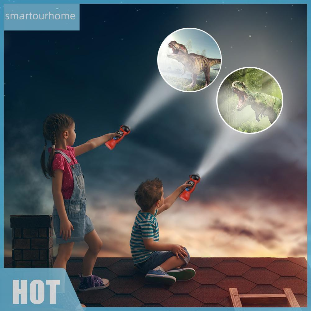 Smartourhome Kids Cartoon ​Dinosaur Projector Flashlight Baby Sleep LED Project Lamp Đồ chơi