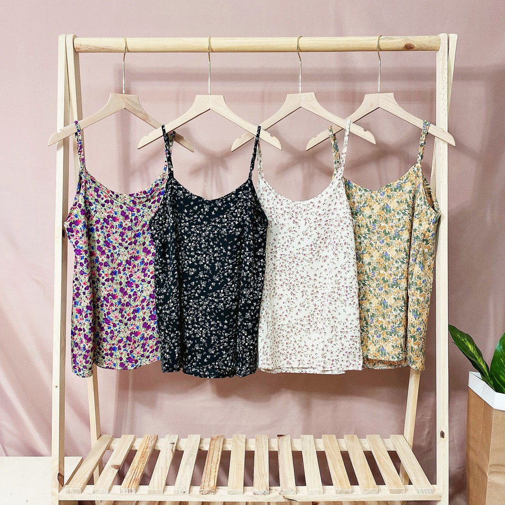 [Mã FAMAYWA giảm 10K đơn 50K] Áo 2 dây vintage - Áo hai dây hoa nhí chất voan Nhật - Áo hai dây nhiều màu HD09 | BigBuy360 - bigbuy360.vn