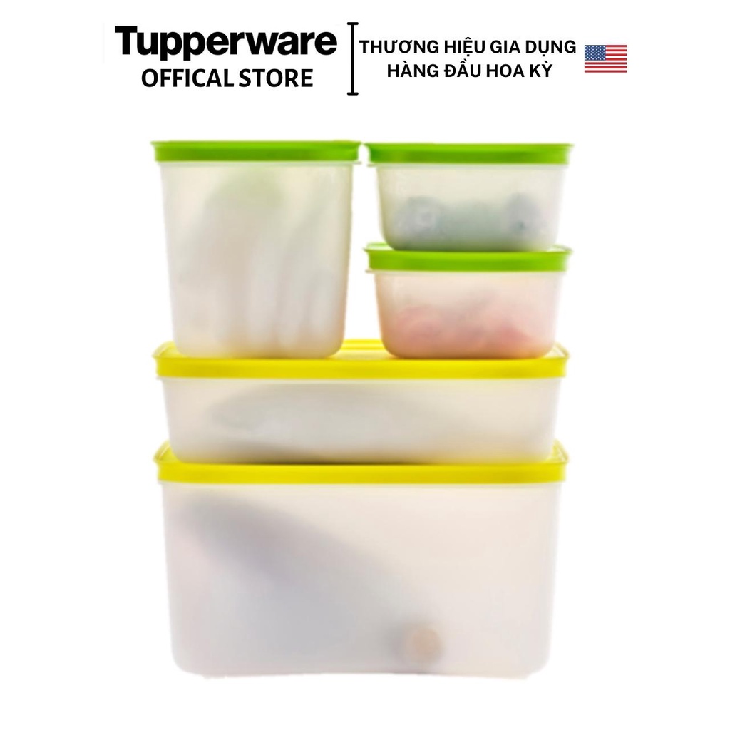 Bộ hộp trữ đông, trữ mát thế hệ mới Tupperware Violet Set 6/Frozy Cozy Set 5 - Bảo hành trọn đời, nhựa nguyên sinh