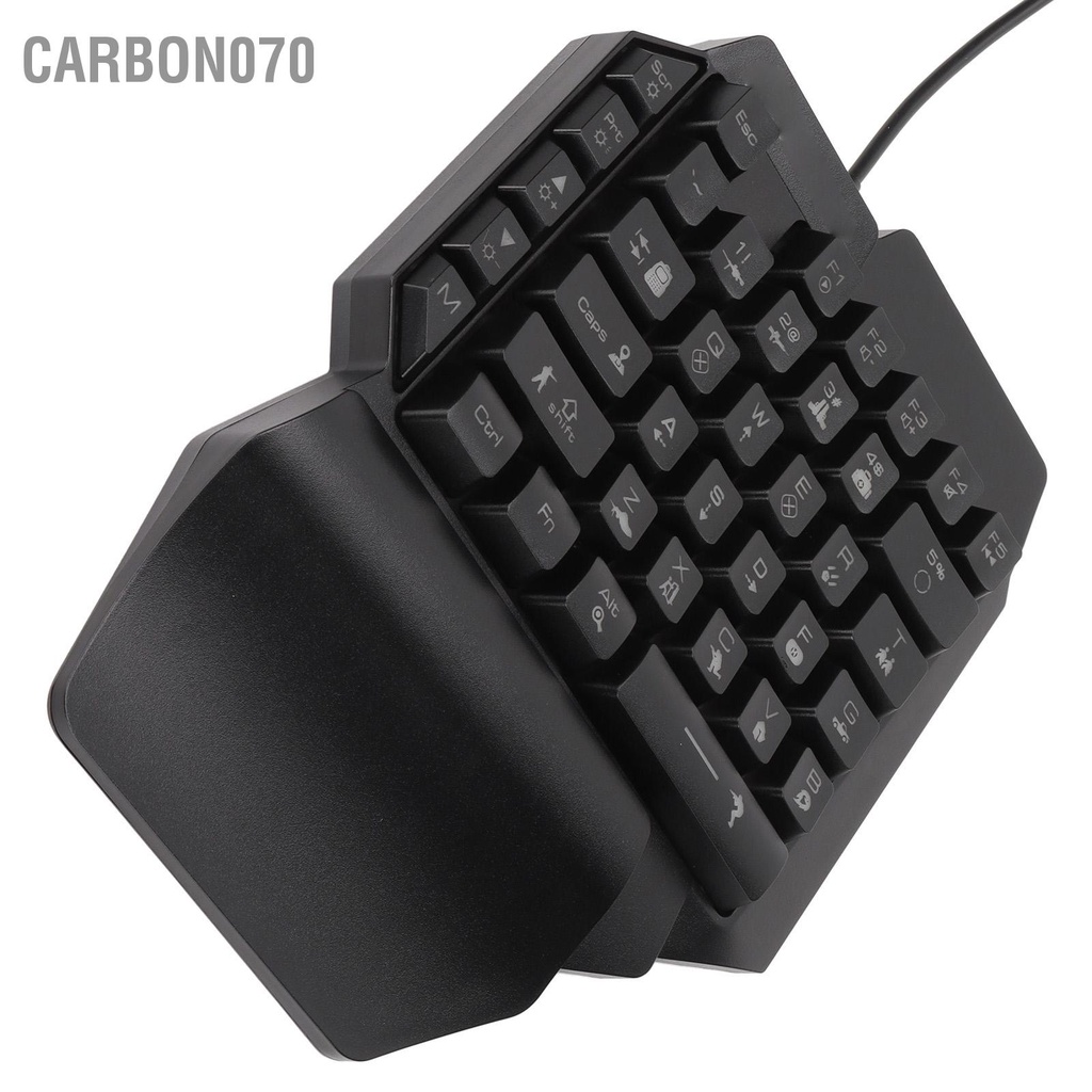 [Hàng Sẵn] Bàn phím giả cơ chơi game một tay 39 phím tiện dụng phát sáng USB【Carbon070】