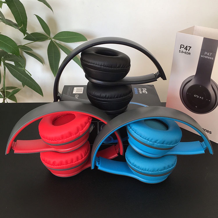 Tai Nghe Không Dây Bluetooth P47 FULLBOX , Công Nghệ Chống Ồn , Thiết Kế Sành Điệu , Bass Siêu Trầm -Có Khe Cắm Thẻ Nhớ