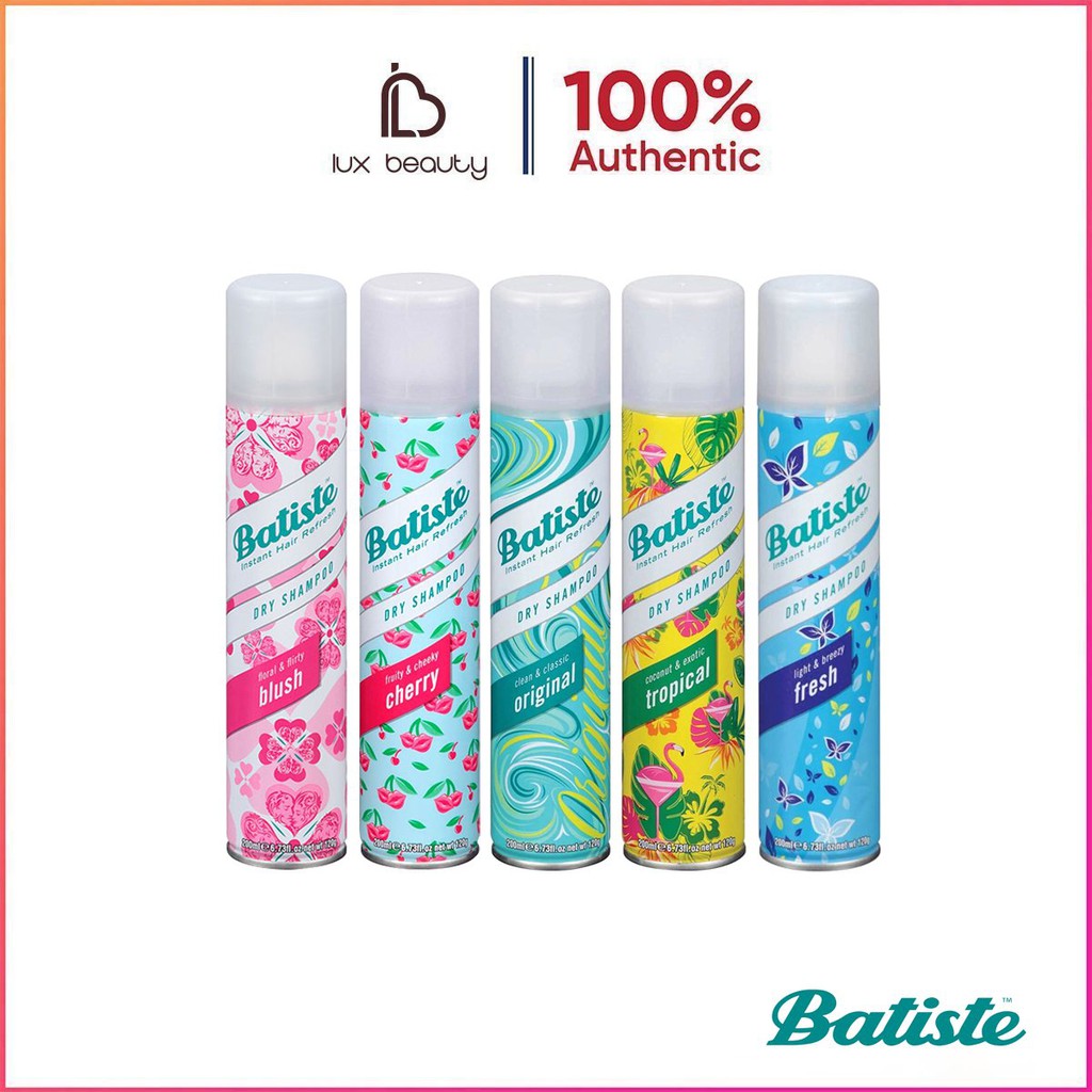 Dầu Gội Khô Batiste Dry Shampoo 200ml Hết Ngứa, Hết Bết Dính Tóc Bồng Bềnh Tức Thì