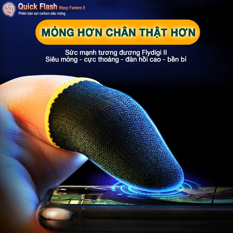 [THẾ HỆ MỚI] Flydigi Wasp Feelers 2  - Quick Flash Wasp Feelers 2 |Bao Găng Tay Chơi Game Mobile Công Nghệ Sợi Carbon