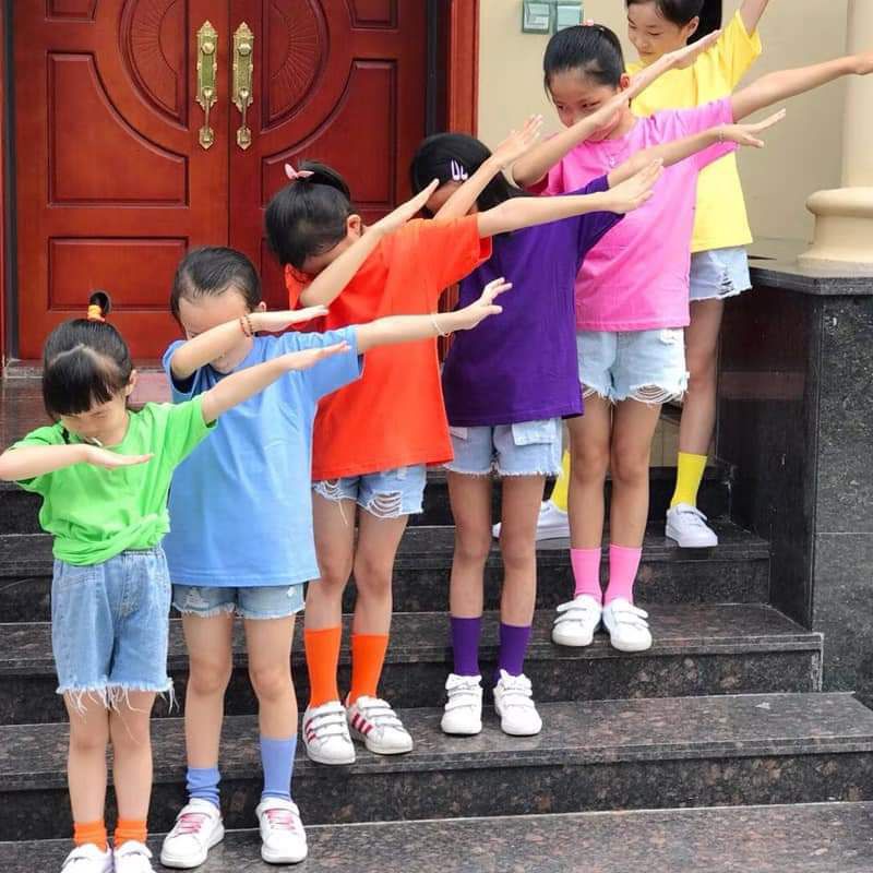 Áo thun trơn thời trang nhiều màu thun cotton mềm mịn cho bé trai, bé gái