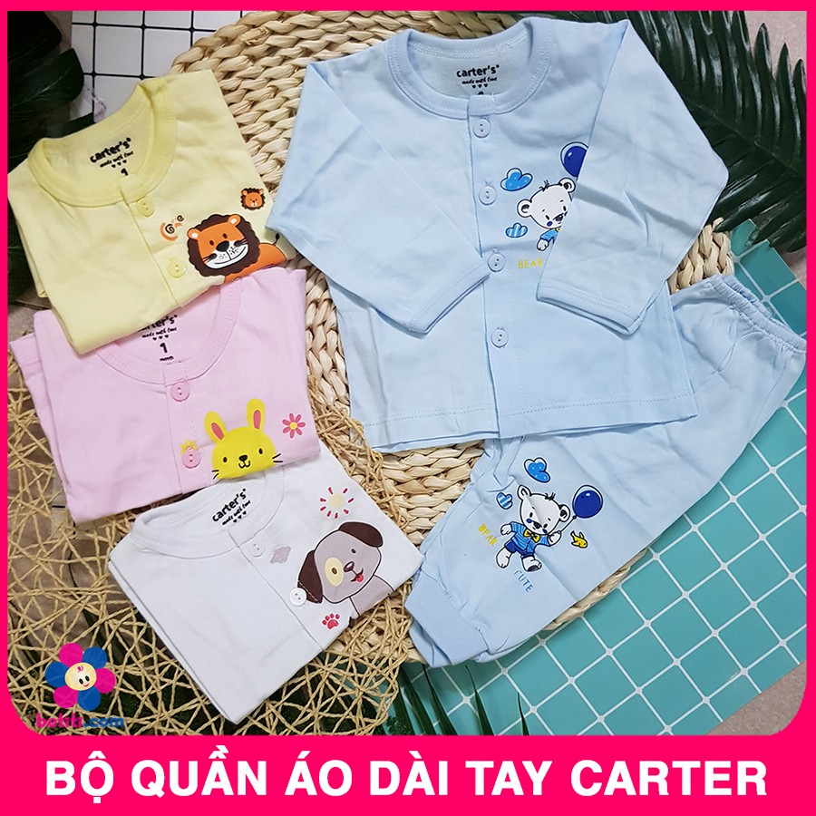 Bộ Quần Áo Dài Tay Cho Bé Sơ Sinh Carter Màu Trơn Mềm Mại