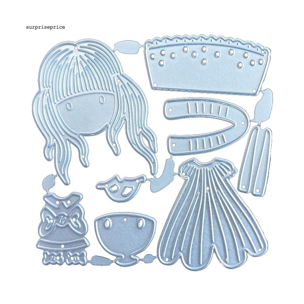 Khuôn kim loại cắt giấy hình bé gái trang trí