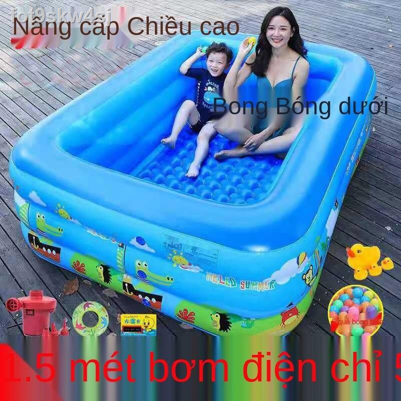 [bán chạy]Bể bơi trẻ em bơm hơi hộ gia đình quá khổ người lớn dày đặc bóng đại dương