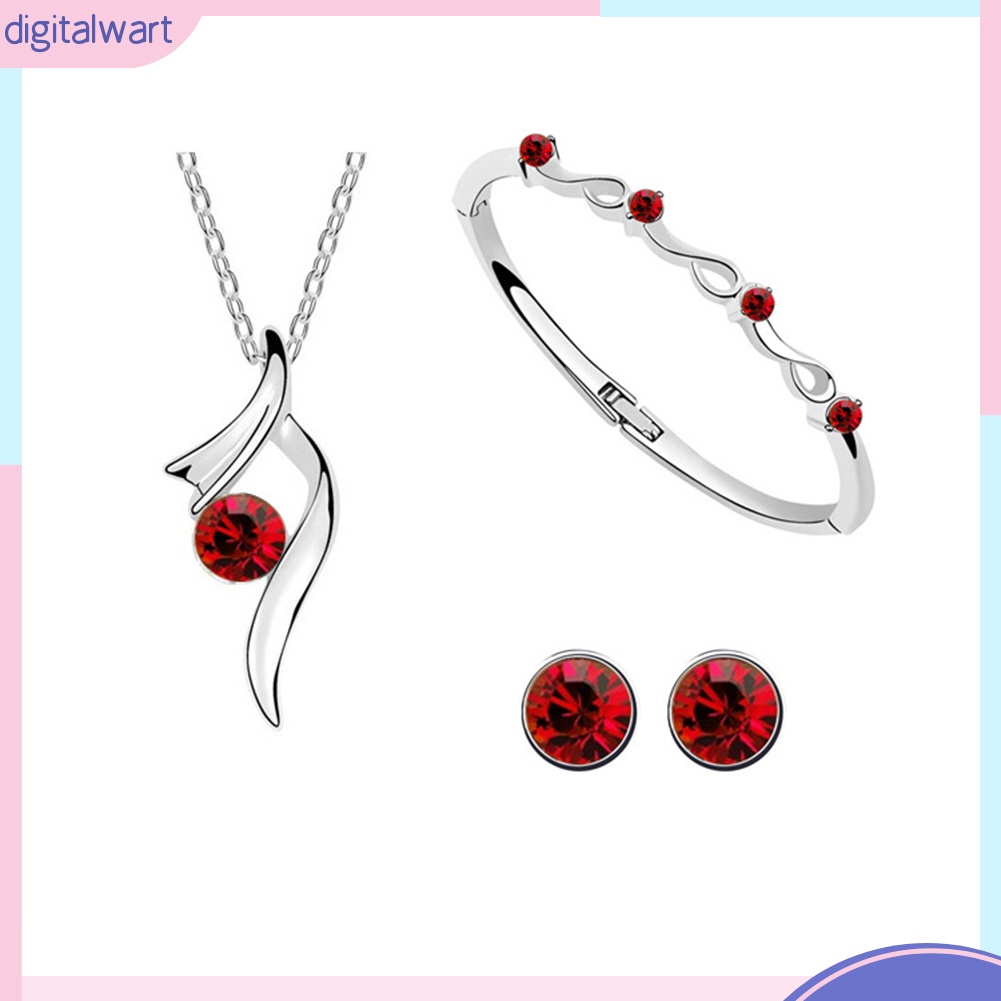 Bộ trang sức mạ bạc đính đá sang trọng dành cho nữ