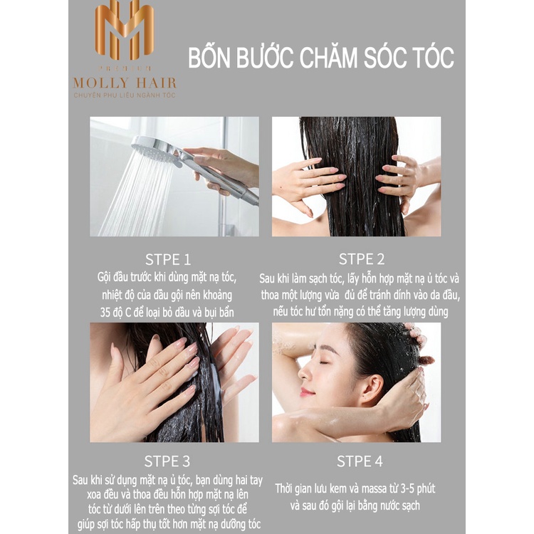 Hấp dầu keratin MollyHair PPC chính hãng, phục hồi tóc hư tổn 750ml