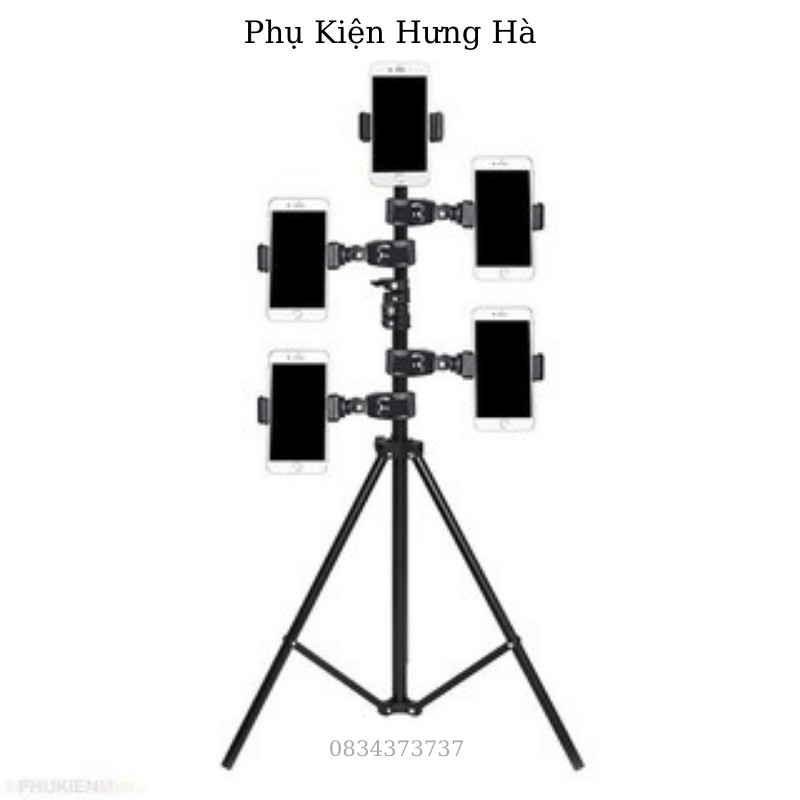 Cây live giá đỡ điện thoại livestream,quay tiktok 3 chân tripod cao từ 65cm đến 2m cho nhiều kẹp điện thoại thông minh