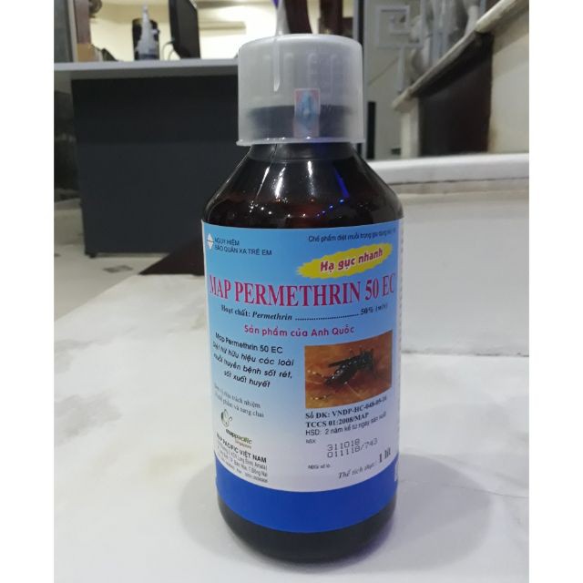 Thuốc diệt muỗi PERMETHRIN 50EC 1000ml Anh Quốc chính hãng thuốc xịt muỗi y tế