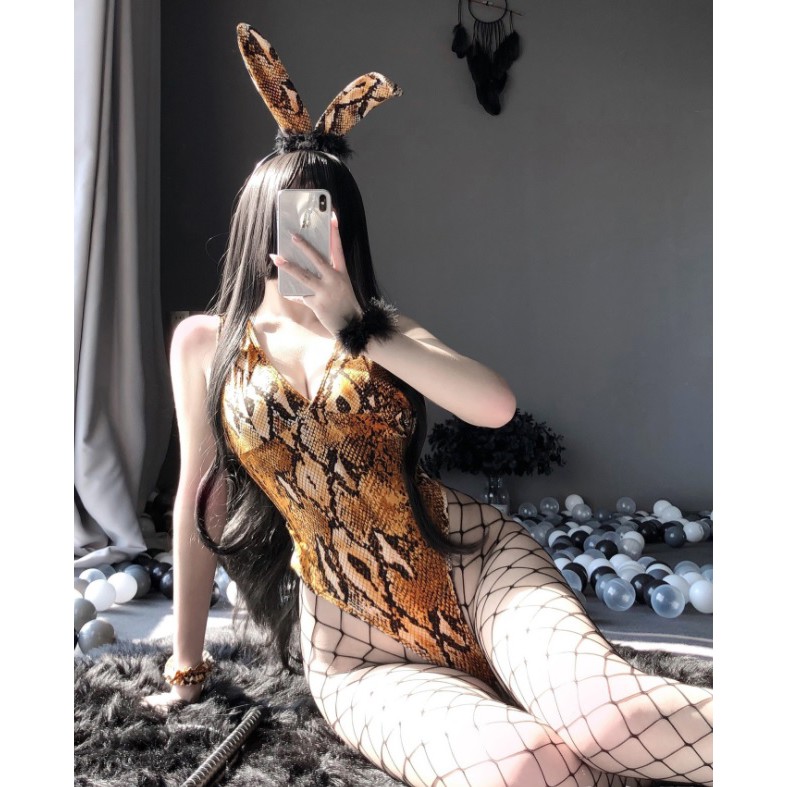 Bộ ngủ cosplay thỏ họa tiết da rắn liền thân bodysuit vô cùng sexy BS04A, Đồ ngủ sexy, Váy ngủ sexy, Freesize | BigBuy360 - bigbuy360.vn