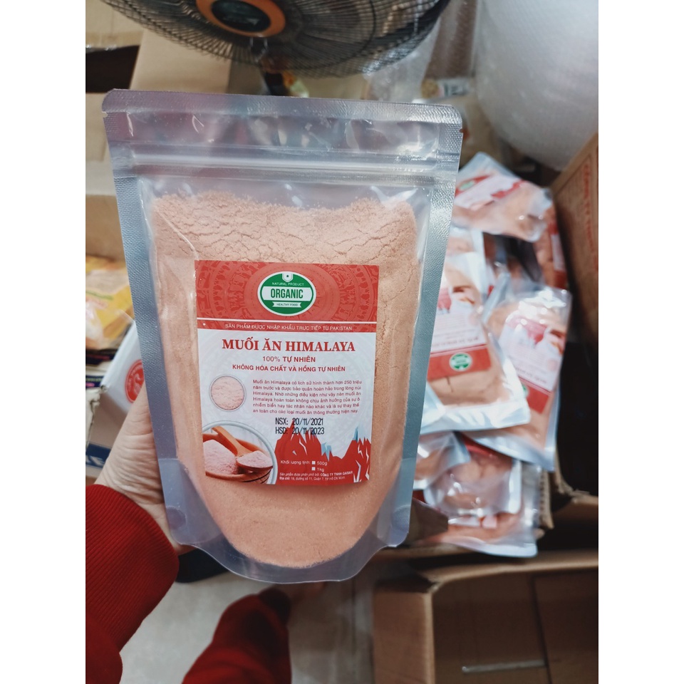 500g Muối hồng / muối hồng Himalaya hạt mịn nấu ăn, nấu sữa...