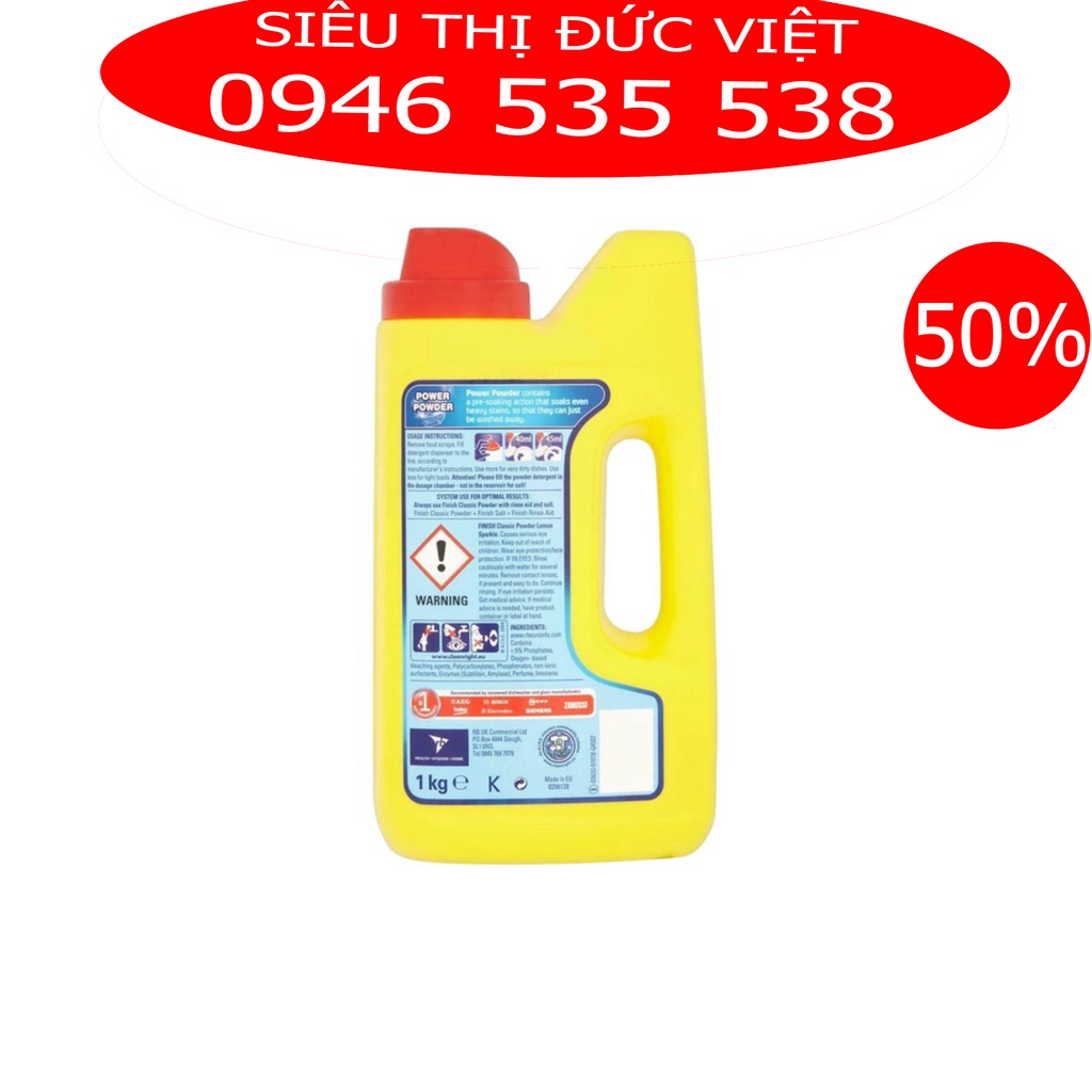 Bột rửa bát Finish Classic Hương chanh nhập khẩu