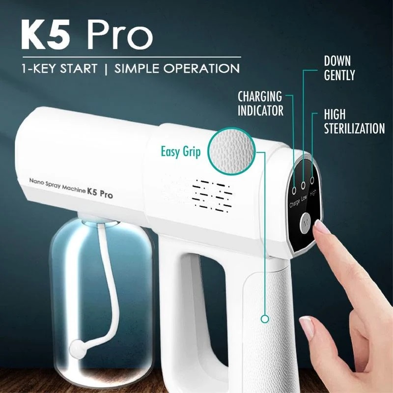 Máy phun sương khử khuẩn Nano Spray Machine K5 Pro - Súng phun sương tích hợp đèn UV diệt khuẩn lên đến 99%