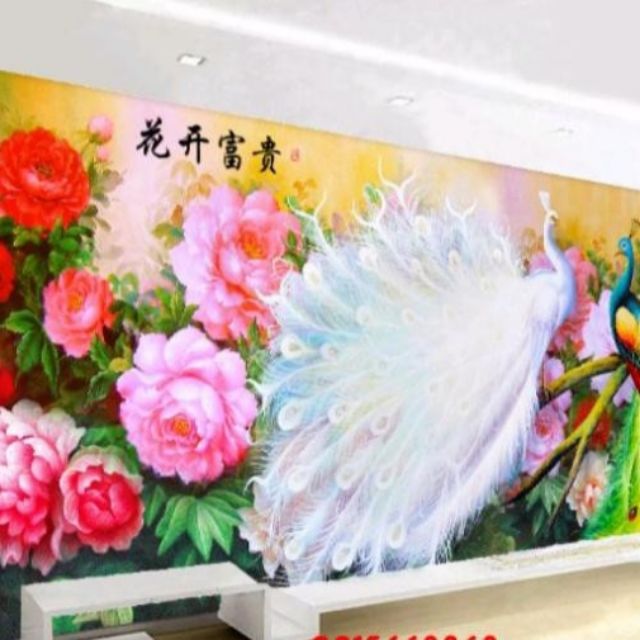sale sốc Tranh thêu chữ thập phu thê viên mãn kt 195*86cm tranhđẹp