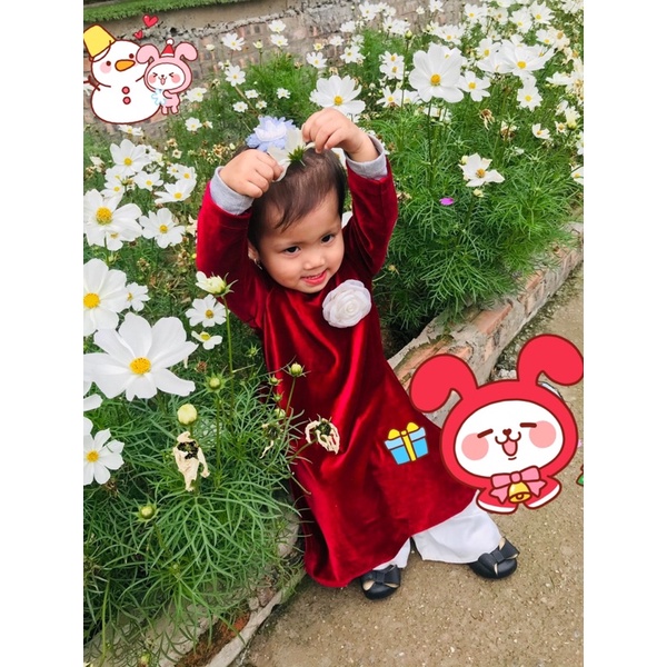 Set áo dài bé gái