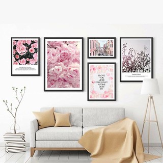Bộ Tranh Canvas Cao Cấp Hoa Hồng Phấn Trang Trí Tường CV-045
