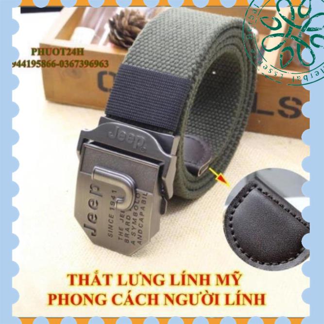 Thắt Lưng Nam LÍNH Mỹ JEEP Cao Cấp - Dây Nịt Nam Quân Đội Vải Bố Đẹp